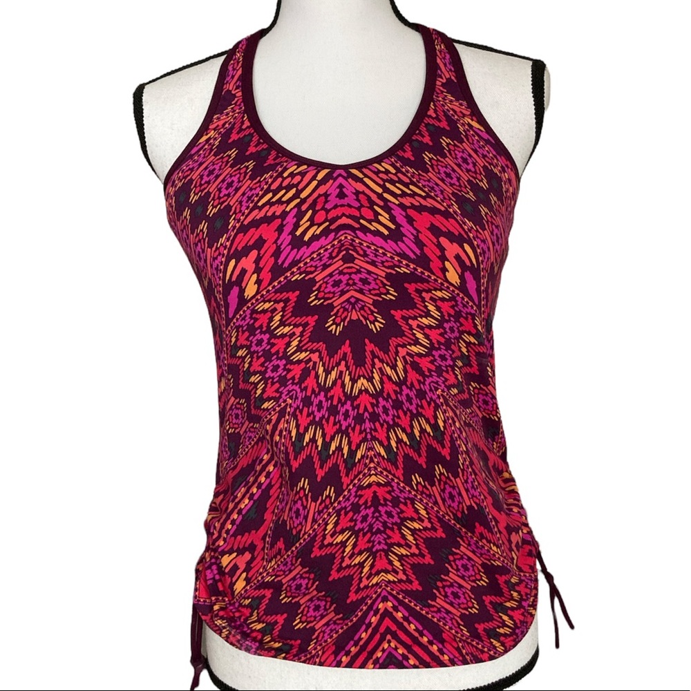 Athleta Aztec Print Cinch-Side Tankini Swim Top